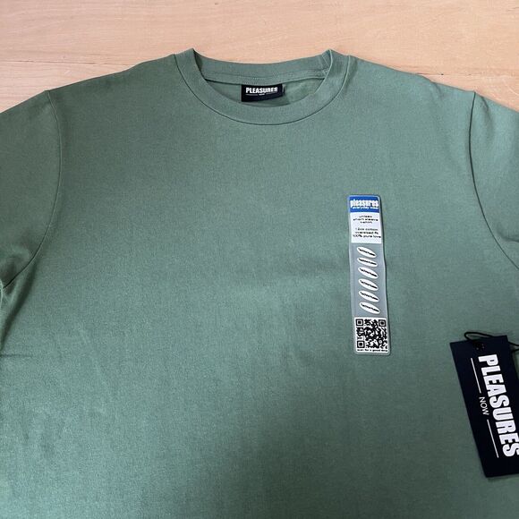Pleasures Boxy Shirt Small Green UPC Size Tag Los Angeles Streetwear Hype - Picture 3 of 8
